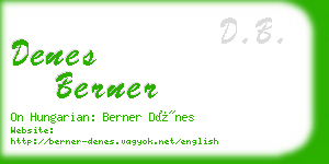 denes berner business card